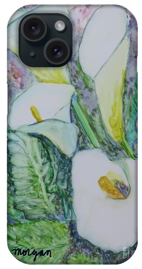 Lily iPhone Case featuring the painting Calla Lillies by Laurie Morgan