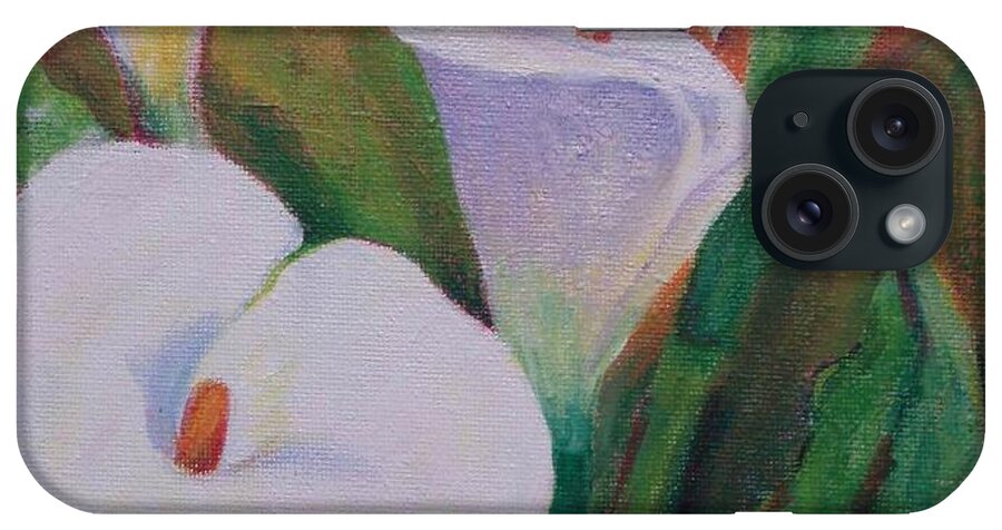 Calla Lillies iPhone Case featuring the painting Calla Lilly Love by Tara Moorman