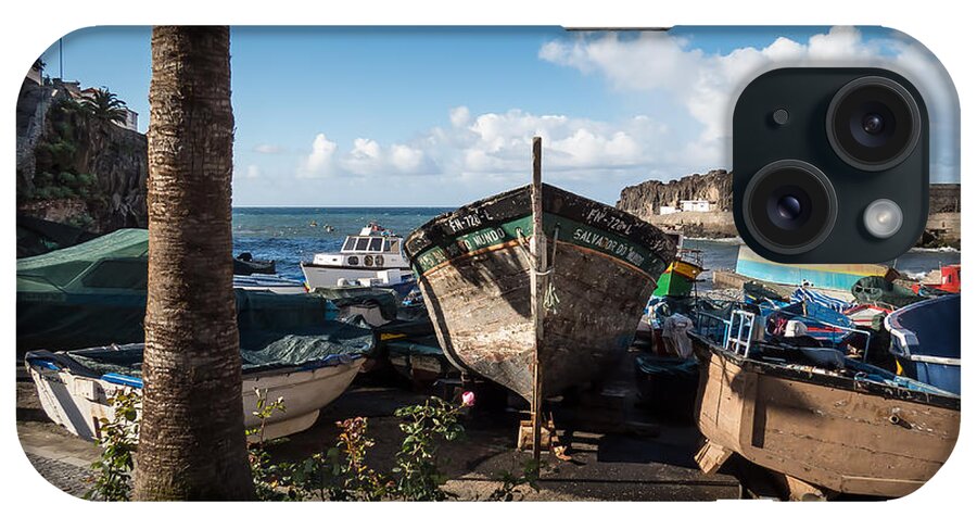 Madeira iPhone Case featuring the photograph Camara de Lobos harbor by Claudio Maioli