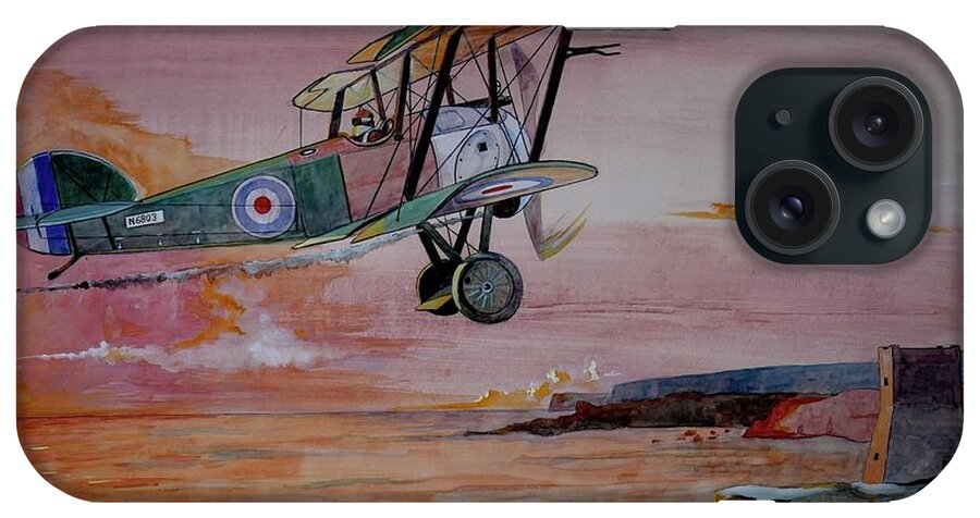 Sopwith iPhone Case featuring the painting Camel over water by Ray Agius