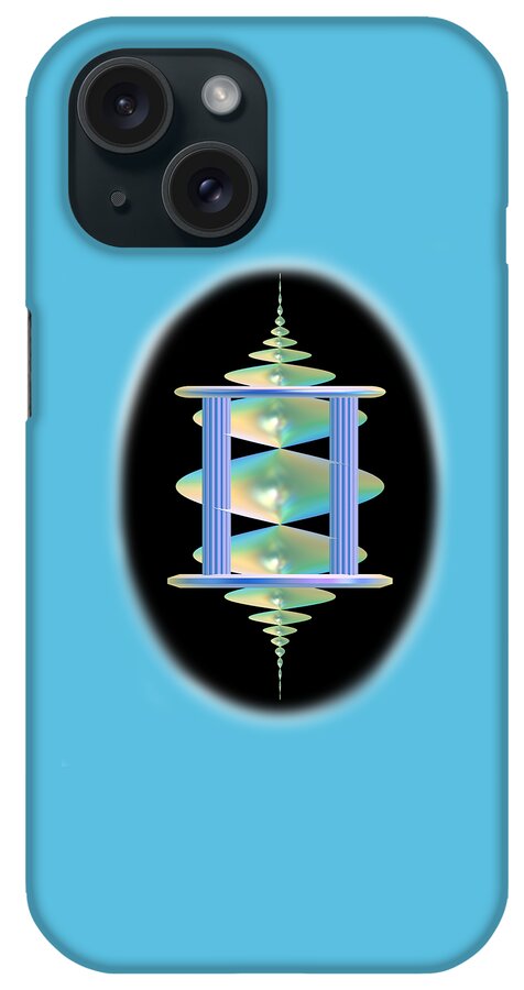 Abstract iPhone Case featuring the digital art Cameo Abstract in Aqua by Linda Phelps