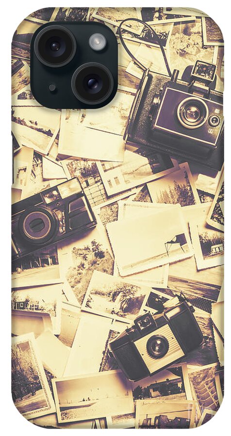 Nostalgia iPhone Case featuring the photograph Cameras on a visual storyboard by Jorgo Photography
