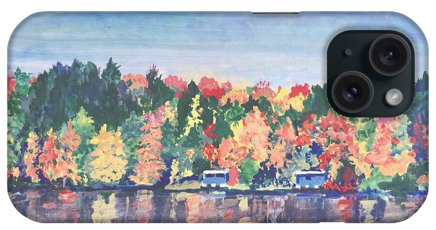 Fall iPhone Case featuring the painting Camp Archbald at Ely Lake by Christine Lathrop