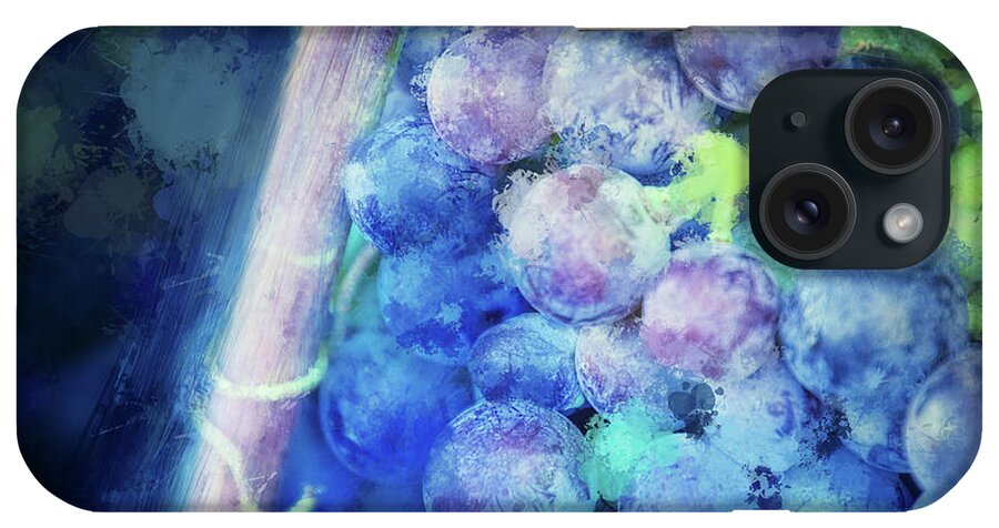 Digital Art iPhone Case featuring the digital art Campos Grapes by Terry Davis