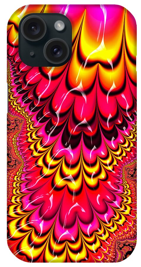 Colorful iPhone Case featuring the digital art Candy-colored Fractal Art red yellow pink by Matthias Hauser