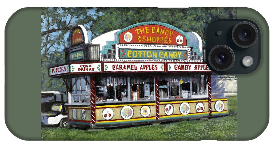 Carnival Paintings iPhone Case featuring the painting Candy Shoppe by David Zimmerman