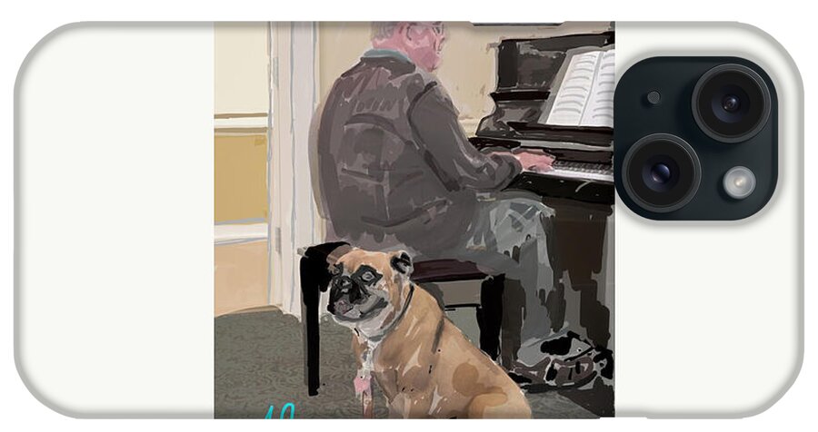 #servicedog iPhone Case featuring the painting Canine Composition by Francois Lamothe