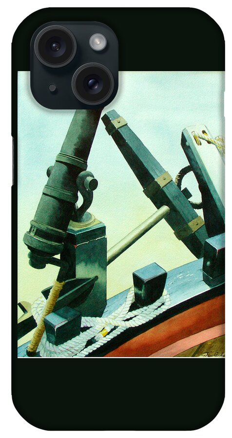 Guns iPhone Case featuring the painting Cannon and Anchor by Jim Gerkin