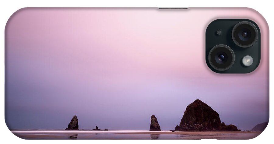 Nature iPhone Case featuring the photograph Cannon beach in the early morning blue light by Paul Quinn