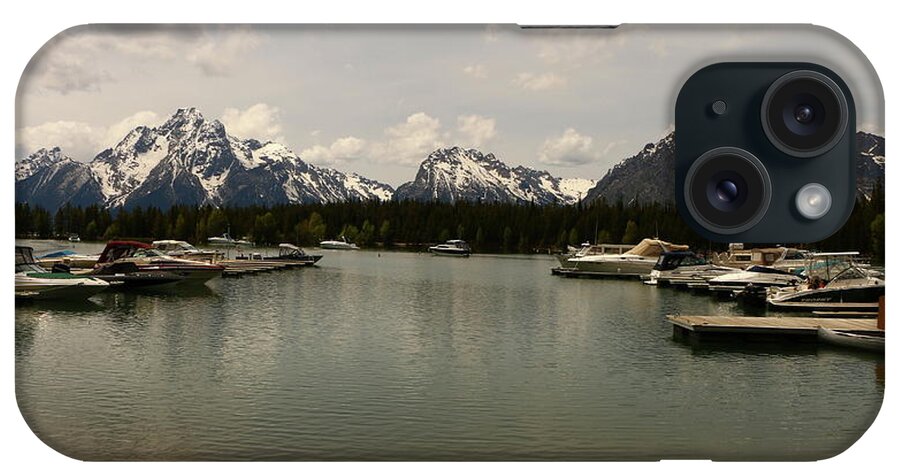 Sailing Boat iPhone Case featuring the photograph Canoe Meeting At Jackson Lake by Christiane Schulze Art And Photography