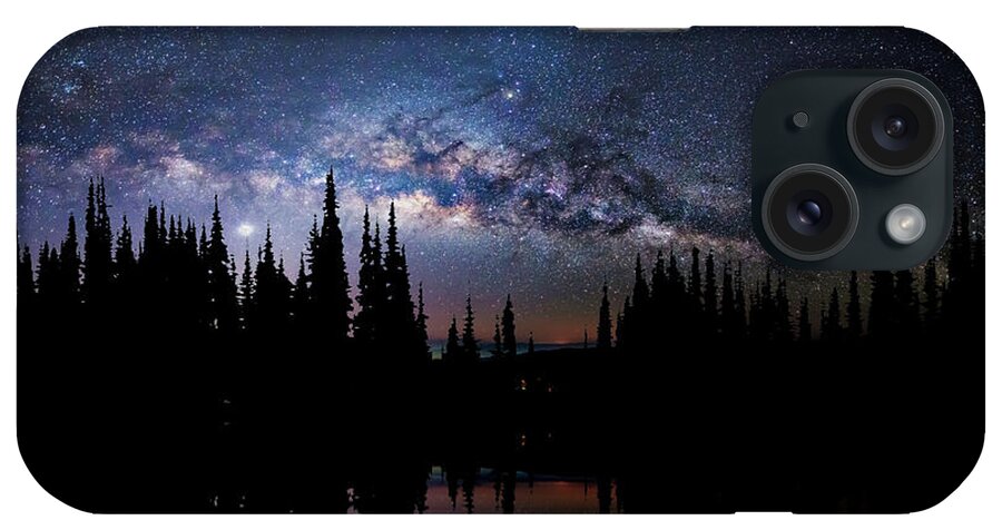 Milky Way iPhone Case featuring the photograph Canoeing - Milky Way - Night Scene by Andrea Kollo
