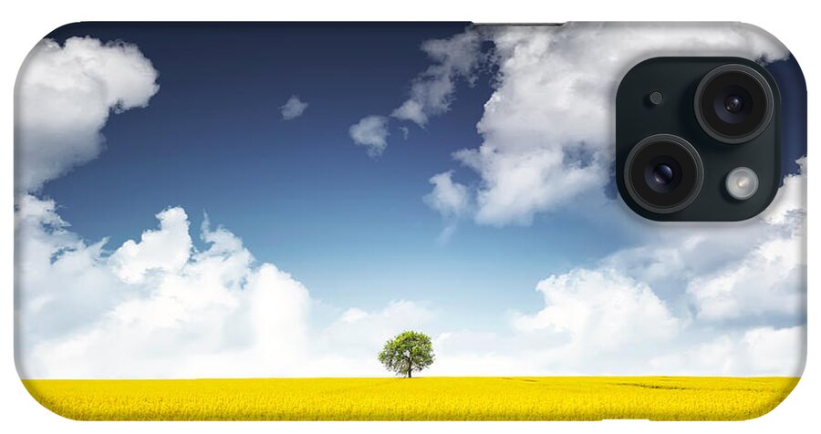Autumn iPhone Case featuring the painting Canola field by Bess Hamiti