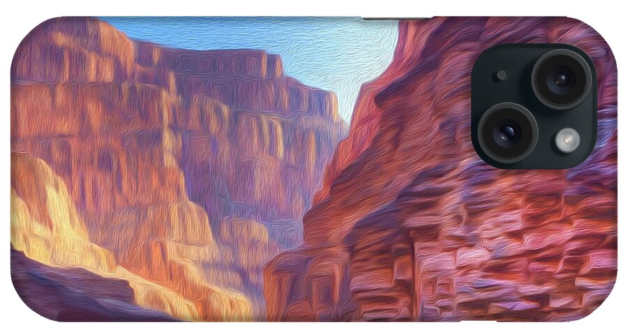 Canyon iPhone Case featuring the mixed media Canyon Light by Walter Colvin