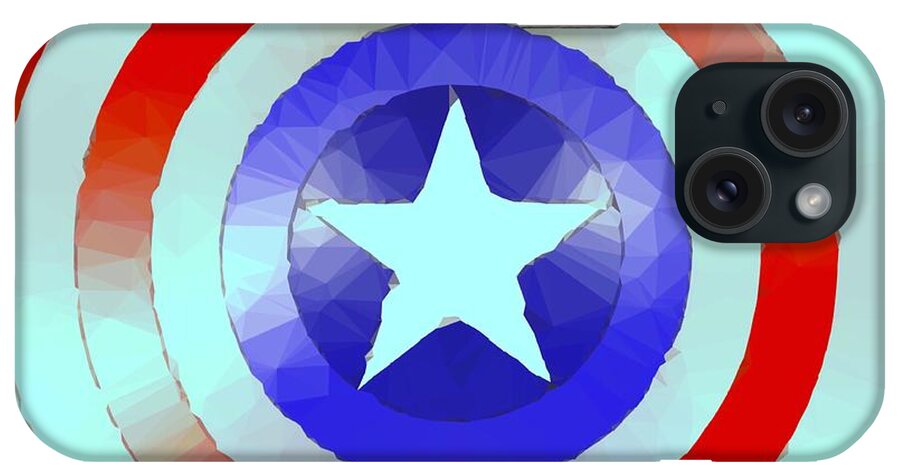 Captain America iPhone Case featuring the digital art Cap Am Shield 2 by HELGE Art Gallery