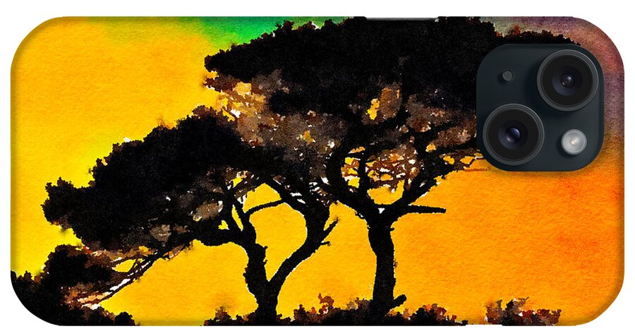 Cape Greco iPhone Case featuring the painting Cape Greco by Modern Art