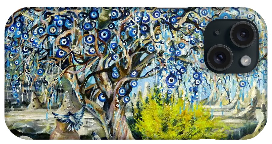Travel Impressions iPhone Case featuring the painting Cappadocia Nazar Tree by Anna Duyunova