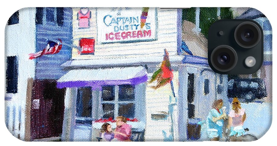 Ice Cream Shop iPhone Case featuring the painting Capt. Dusty's Ice Cream by Michael McDougall