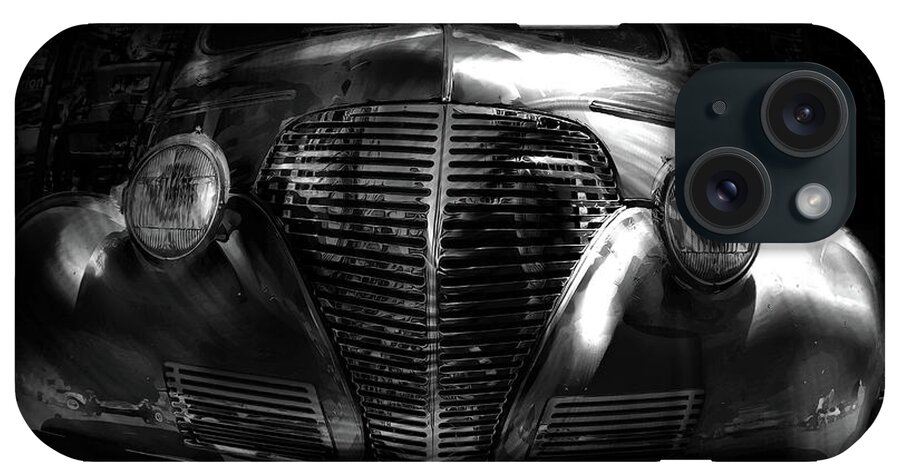 1939 iPhone Case featuring the photograph Car Art 1939 in a Bubble BW by Lesa Fine