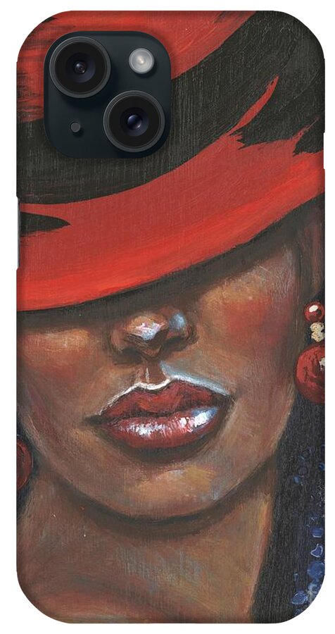 Woman iPhone Case featuring the painting Carbaret Red by Alga Washington