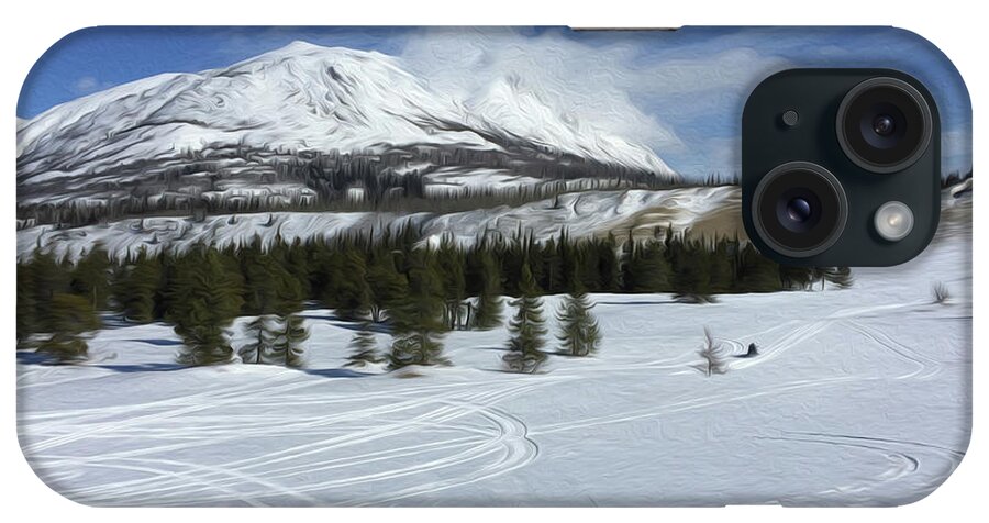 Carcross iPhone Case featuring the digital art CarCross - Digital Oil by Birdly Canada