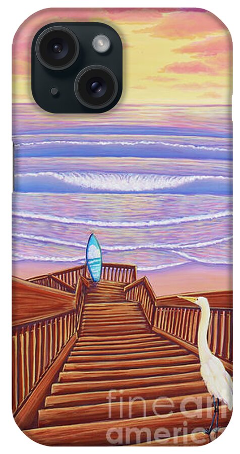 Sunset iPhone Case featuring the painting Cardiff Sunset by Elisabeth Sullivan