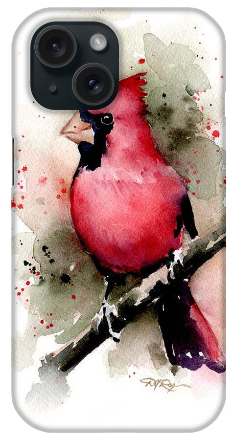 Cardinal iPhone Case featuring the painting Cardinal by David Rogers