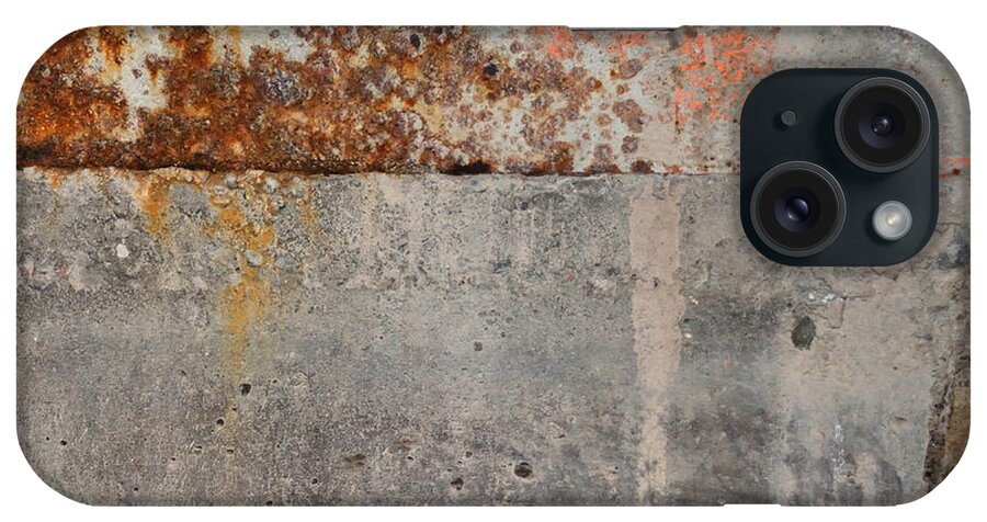 Concrete iPhone Case featuring the photograph Carlton 16 concrete mortar and rust by Tim Nyberg