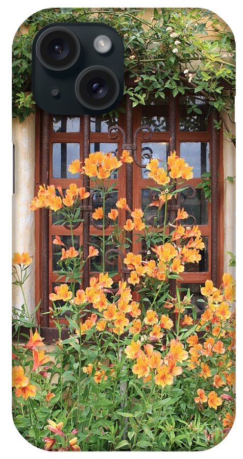 Alstroemeria iPhone Case featuring the photograph Carmel Mission Window by Carol Groenen