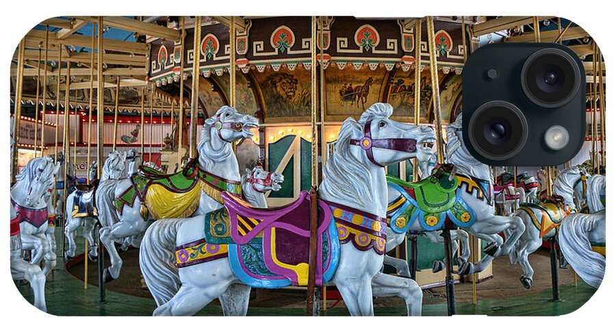 Ocean City iPhone Case featuring the photograph Carousel Horses by Allen Beatty