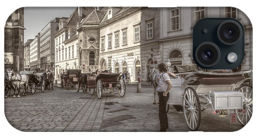 Austria iPhone Case featuring the photograph Carriages back to Stephanplatz by Roberto Pagani
