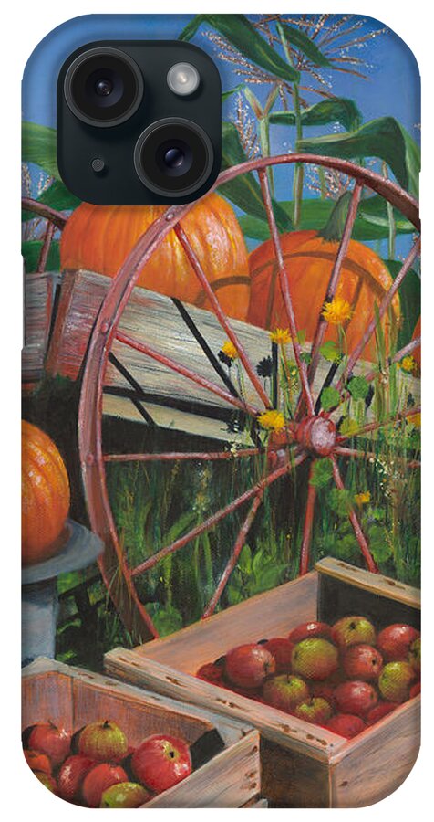 Autumn iPhone Case featuring the painting Cartloads of Pumpkins by Jeanette French