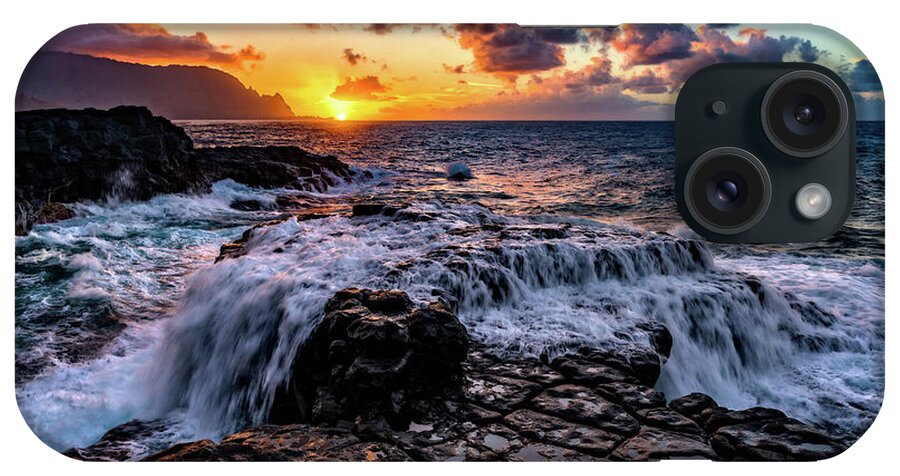 Beach iPhone Case featuring the photograph Cascading Water at Sunset by John Hight