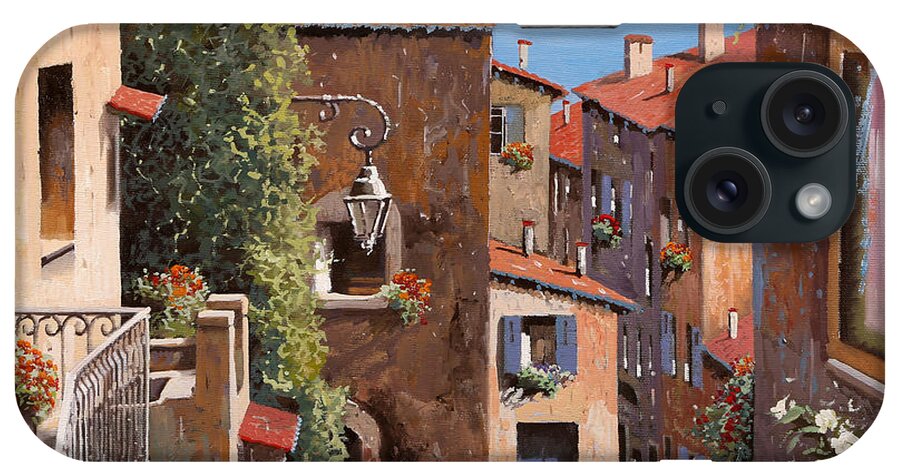 Cagnes iPhone Case featuring the painting casette a Cagnes by Guido Borelli