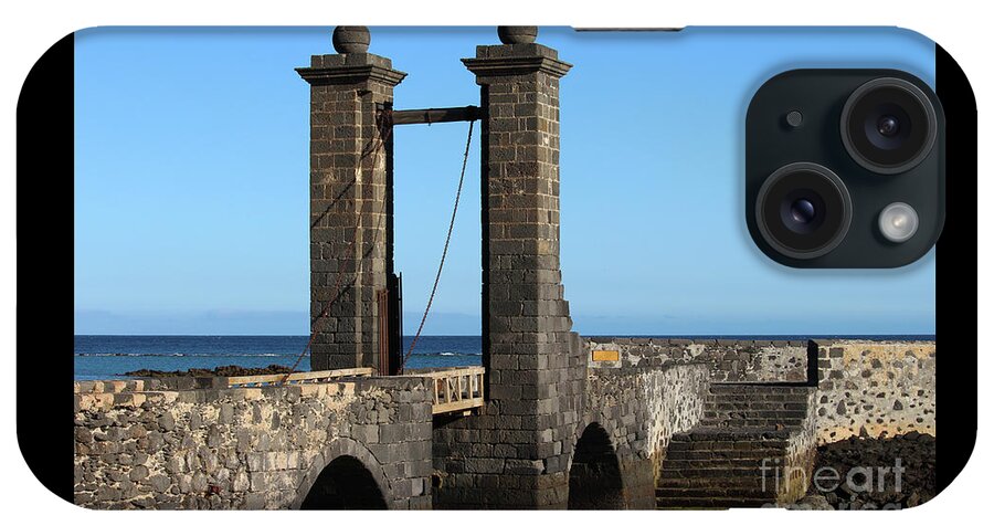 Draw-bridge iPhone Case featuring the photograph Castillo De San Gabriel Draw-bridge Lanzarote by Eddie Barron