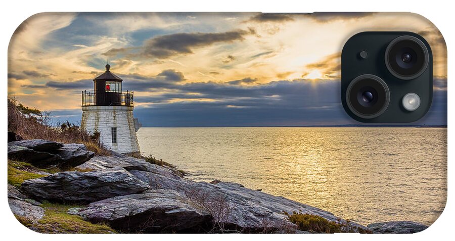 Castle Hill Light iPhone Case featuring the photograph Castle Hill Light HDR by Kirkodd Photography Of New England