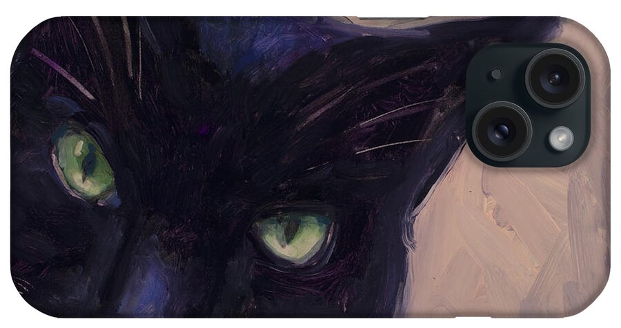 Cats With Attitude iPhone Case featuring the painting Cat A Tude by Billie Colson