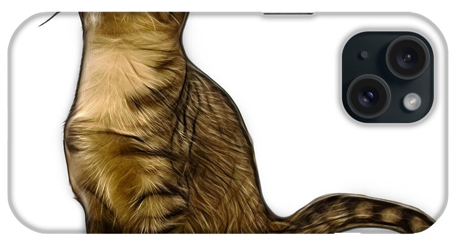 Cat iPhone Case featuring the painting Cat Art - 3771 WB by James Ahn