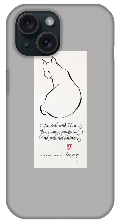 Sally Penley iPhone Case featuring the drawing Cat Haiku by Sally Penley