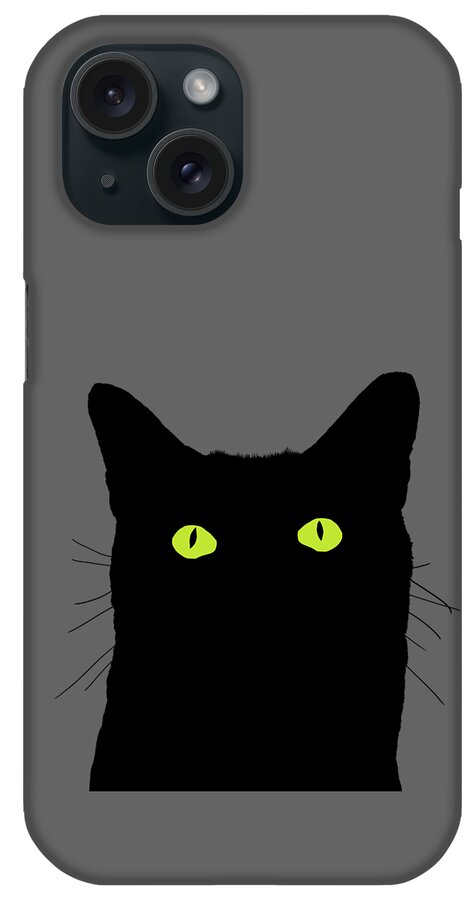 Cat iPhone Case featuring the digital art Cat Looking Up by Garaga Designs