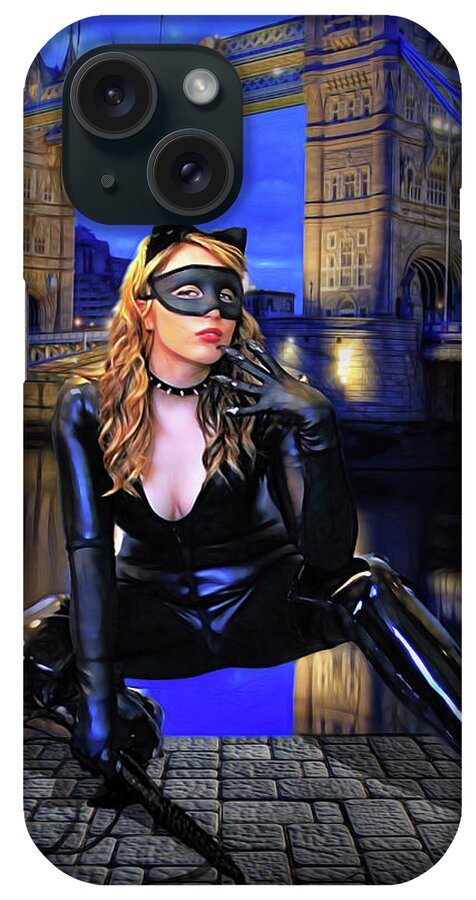 Cat Woman iPhone Case featuring the photograph Cat Woman In London by Jon Volden