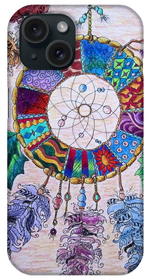 Dreamcatchers iPhone Case featuring the drawing Catcher of Dreams by Megan Walsh