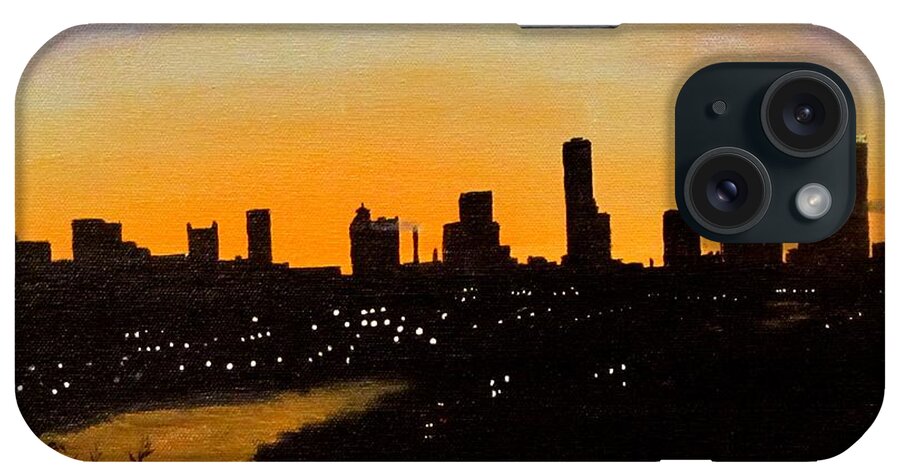 Cityscape iPhone Case featuring the painting Catherine's Sunrise by Jack Skinner