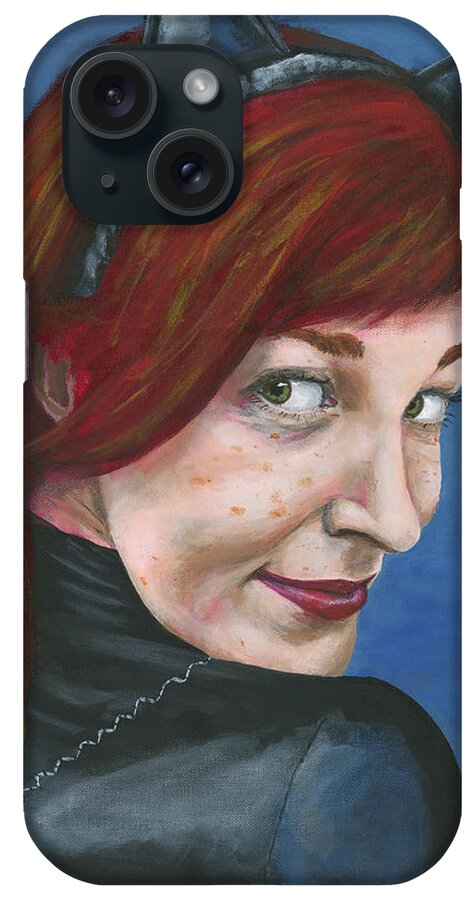 Cosplay iPhone Case featuring the painting Catwoman by Matthew Mezo