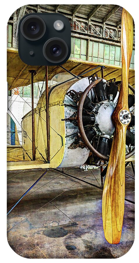 Caudron G3 iPhone Case featuring the photograph Caudron G3 Propeller and Cockpit - Vintage by Weston Westmoreland