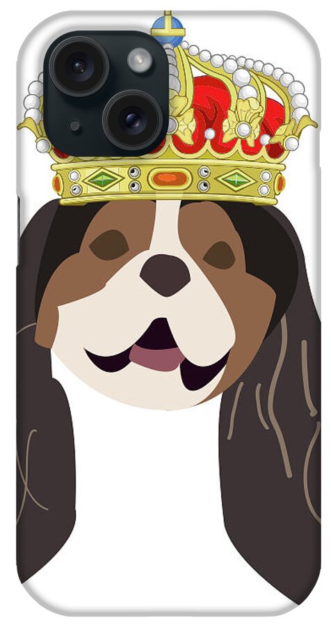Dog iPhone Case featuring the digital art Cavalier King Charles by Caroline Elgin