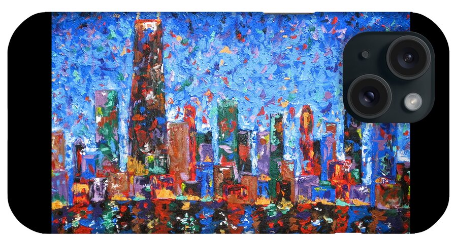 City Skyline iPhone Case featuring the painting Celebration City by J Loren Reedy