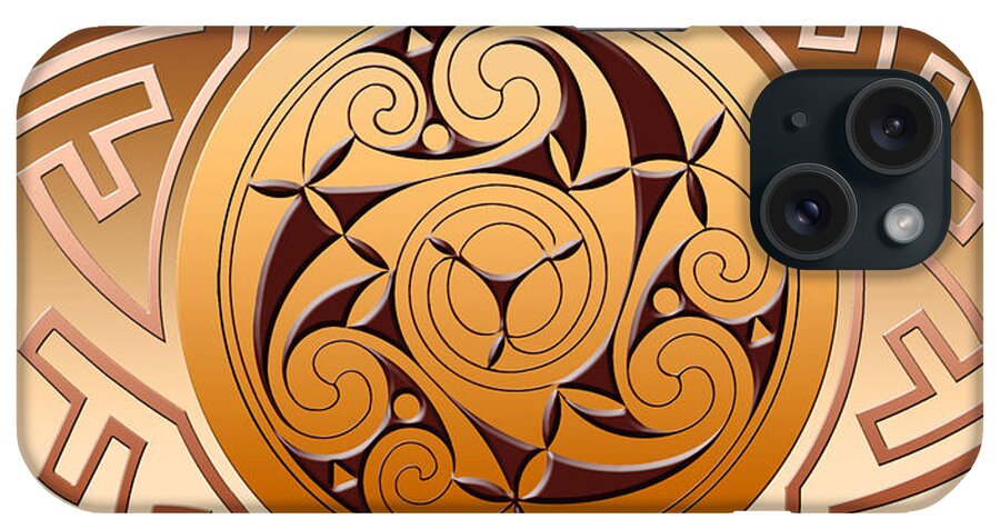 Celtic iPhone Case featuring the digital art Celtic Spiral and Key Pattern by Melissa A Benson