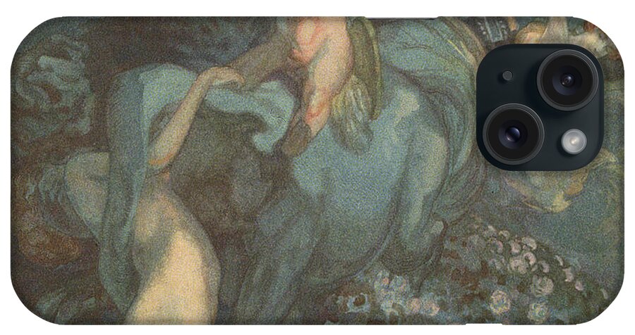 Centaur iPhone Case featuring the painting Centaur Nymphs and Cupid by Franz von Bayros