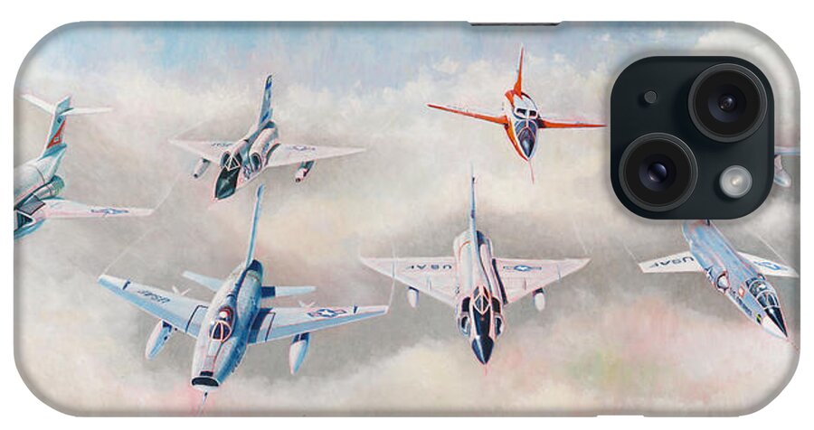 Aviation iPhone Case featuring the painting Century Series Fantasy Formation II by Douglas Castleman