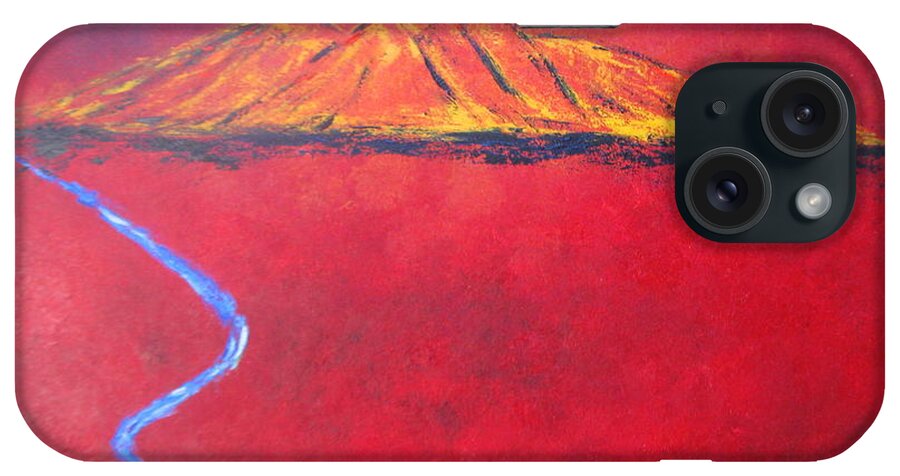 Mexican Art iPhone Case featuring the painting Cerro in Red by Sonia Flores Ruiz